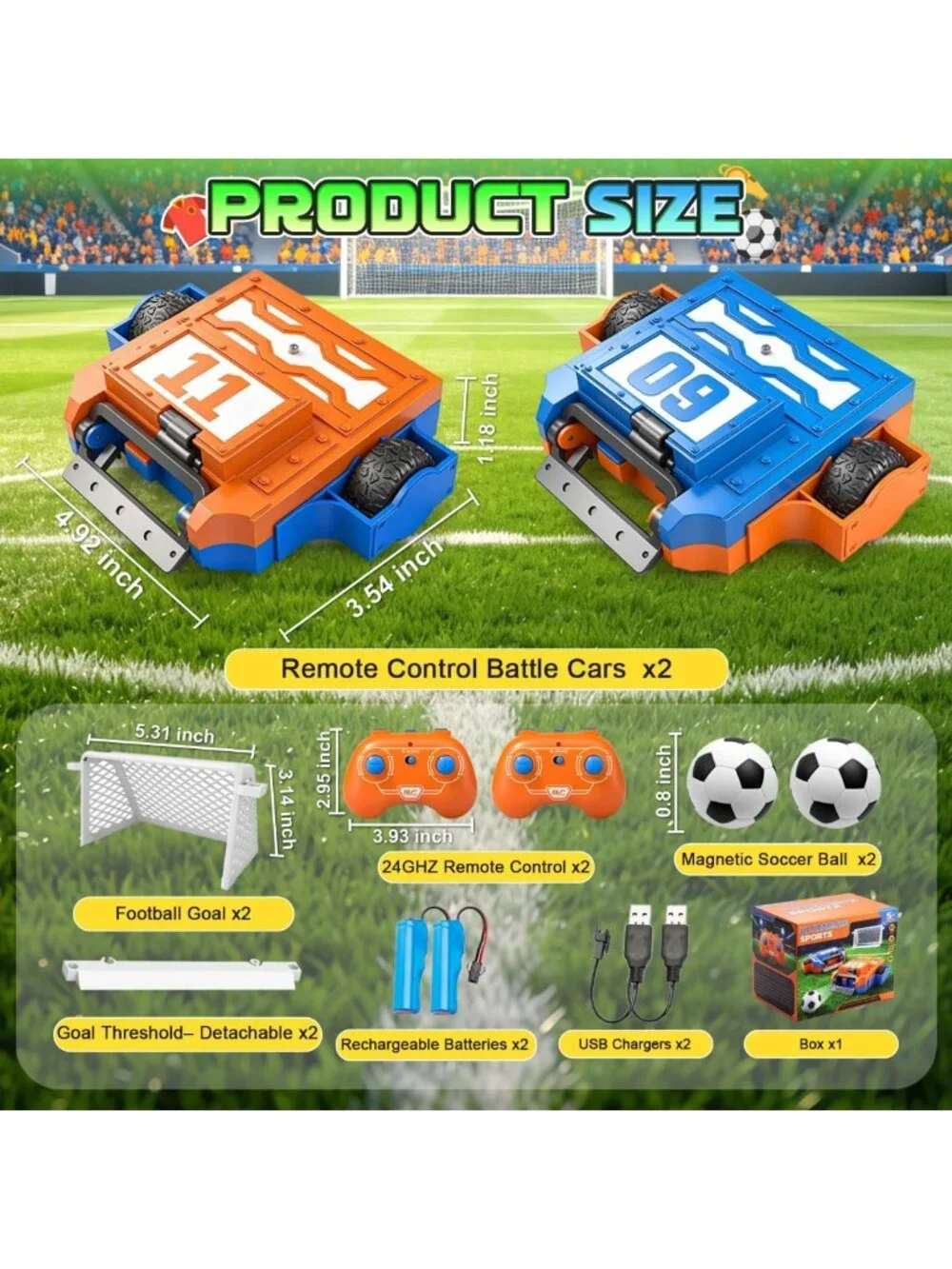 Remote Control Battle Bots Soccer Robots Set - 2 Player Fighting Game for Kids